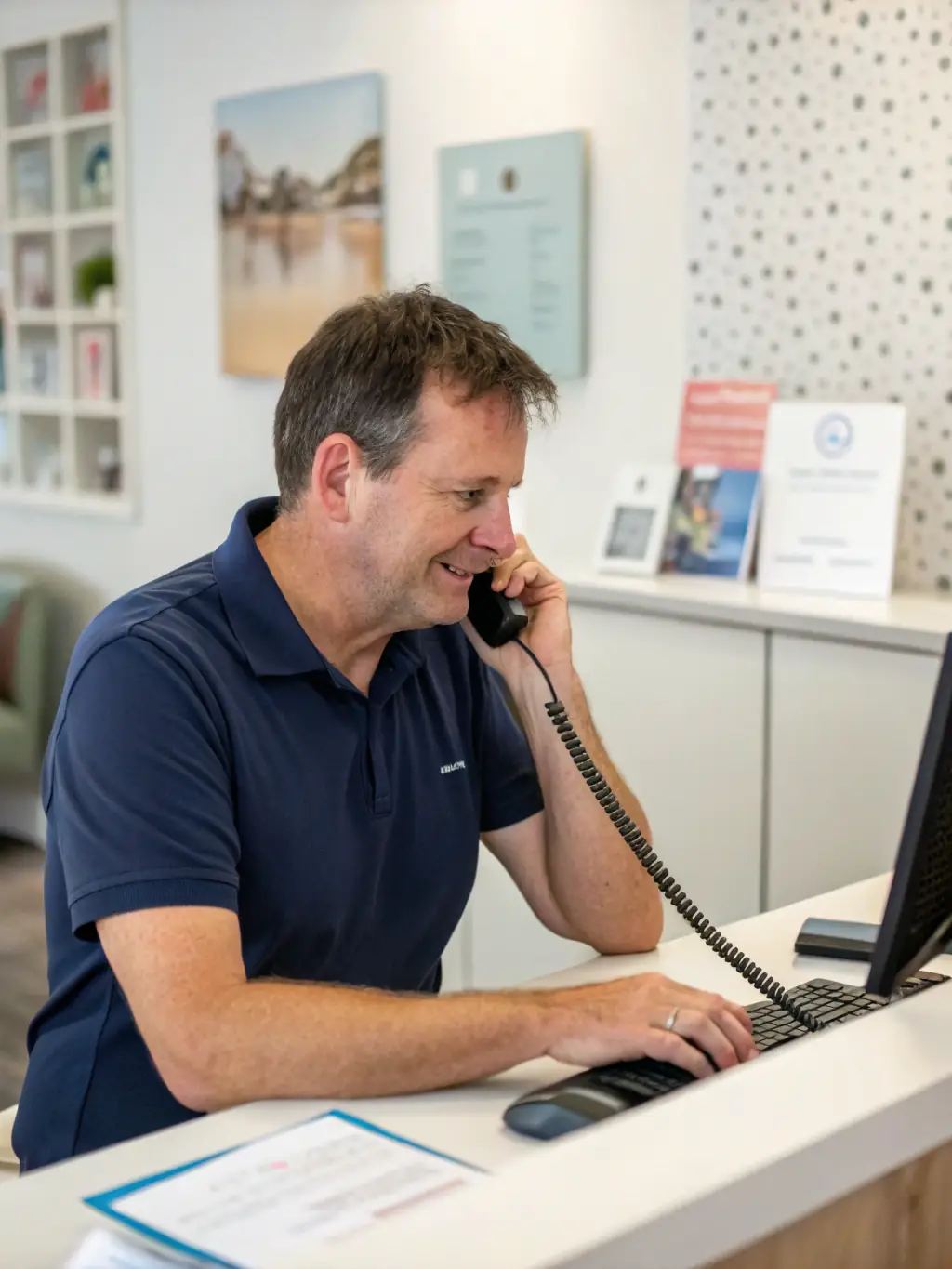 An image of a customer service representative assisting a client, highlighting Mercury Bank's commitment to excellent customer support.