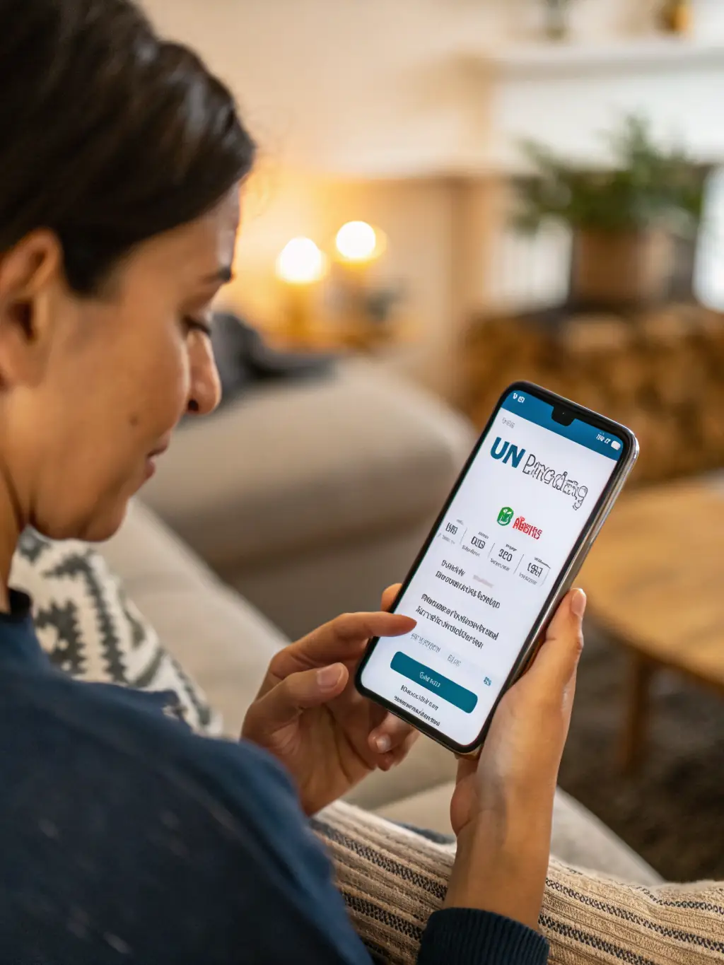A person using a mobile banking app on their smartphone to manage their finances, showcasing the convenience of Mercury Bank's mobile platform.