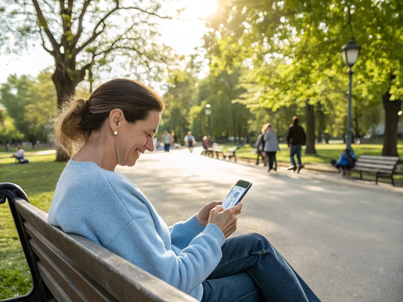 A person using a mobile banking app on their smartphone, showcasing the ease and convenience of Mercury Bank's digital services.